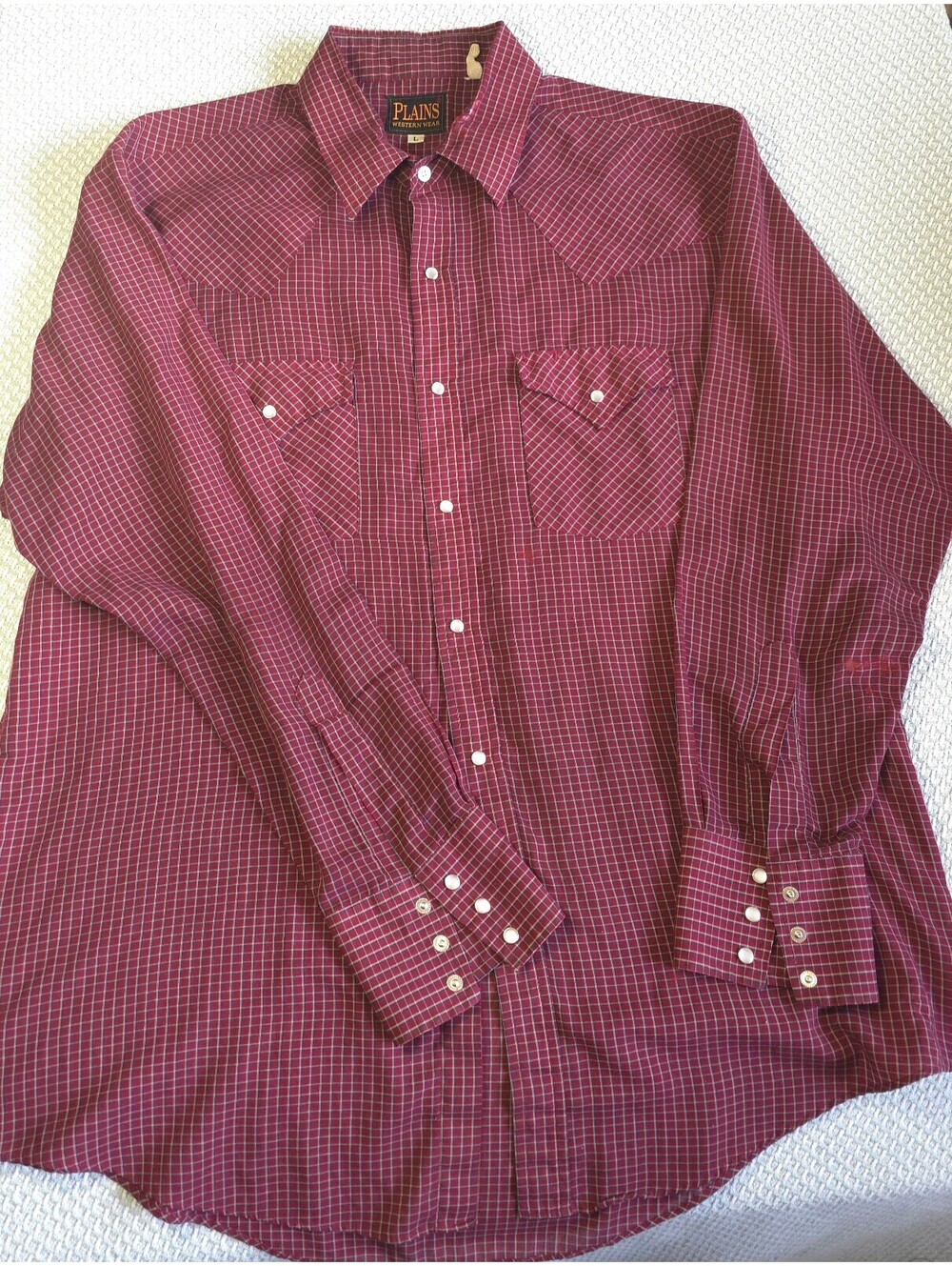 Men's Western Wear plains Pearl stamp buttons size large